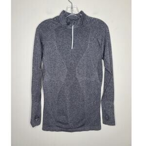 Zyia Active grey long sleeve 1/4 zip pullover shirt - medium